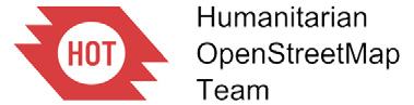 Humanitarian OpenStreetMap Team (HOT) logo featuring red stylized text 'HOT' in a jagged, cloud-like shape.