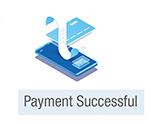 Illustration of a successful online payment, showing a smartphone, credit card, and receipt with "Payment Successful" text.