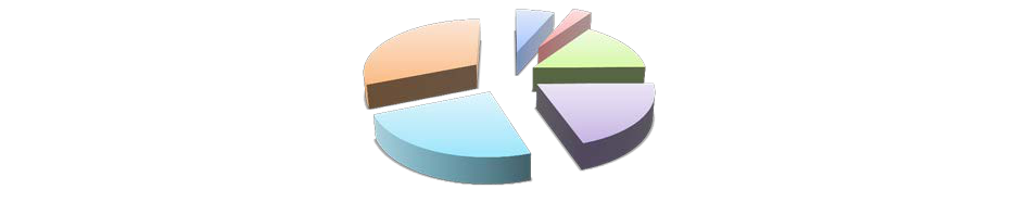 A generic 3D pie chart showing multiple unnamed slices, representing a breakdown of categories.