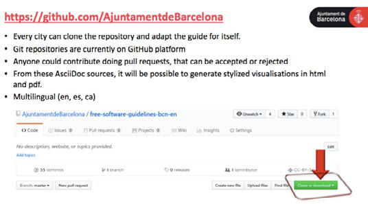 Screenshot of a GitHub repository page, with a red arrow pointing to the "Clone or download" button, illustrating how to access the project.