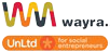 Wayra logo and UnLtd logo, which includes the tagline 'for social entrepreneurs'.
