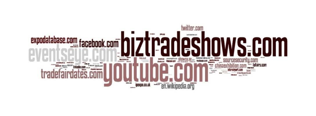A word cloud displaying various website domain names, with size indicating frequency or importance.