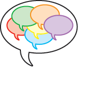 Conceptual image of a thought bubble containing multiple colored speech bubbles, representing ideas or communication.