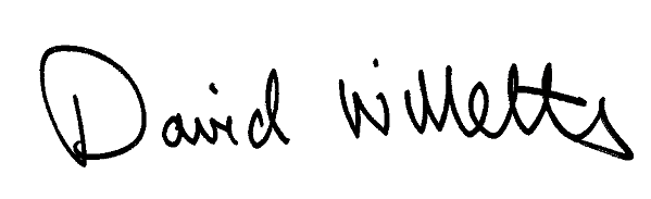 Handwritten signature that reads "David Willetts" in black ink.