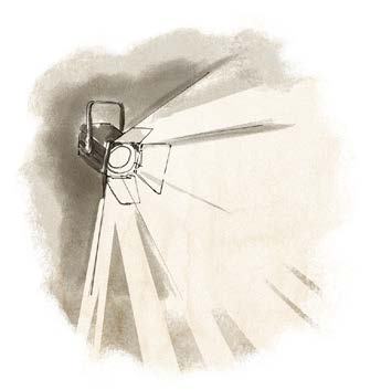 An illustration of a spotlight casting a bright beam, symbolizing focus, attention, or highlighting key aspects.