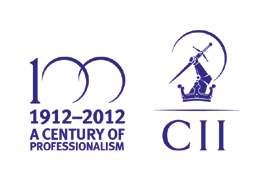 A logo celebrating 100 years of professional service from 1912-2012, alongside the CII crest and initials.
