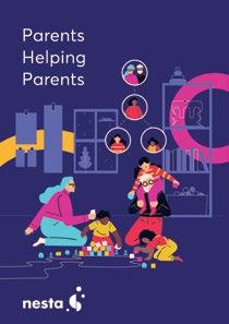 Illustrated cover depicting parents and children engaged in supportive activities, titled "Parents Helping Parents".
