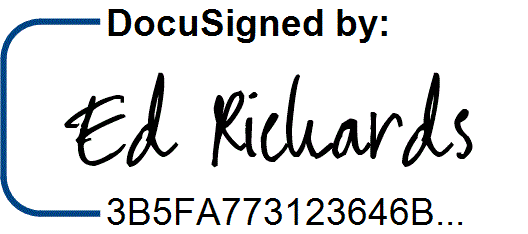 Digital signature by Ed Richards with unique verification ID.