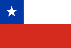 Flag of Chile, featuring a horizontal white stripe over a red stripe, with a blue square containing a white star in the upper left canton.