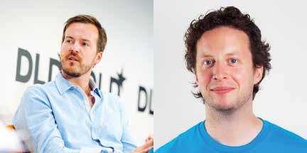Side-by-side headshots of two men. The left man has a beard and is speaking; the right man is smiling.