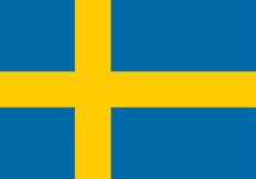 National flag of Sweden, featuring a yellow Nordic cross on a blue background.