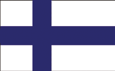 Flag of Finland, featuring a blue Nordic cross on a white field.