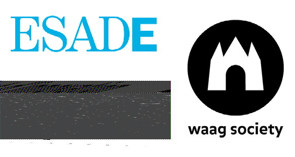 Logos for ESADE and Waag Society, identifying associated organizations for the content.